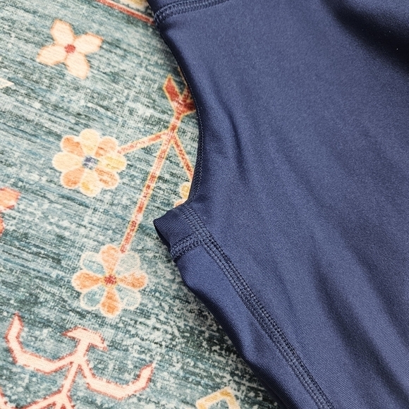 Under Armour Blue Multicolor Stripe Leggings Small Split Knee - Picture 5 of 7